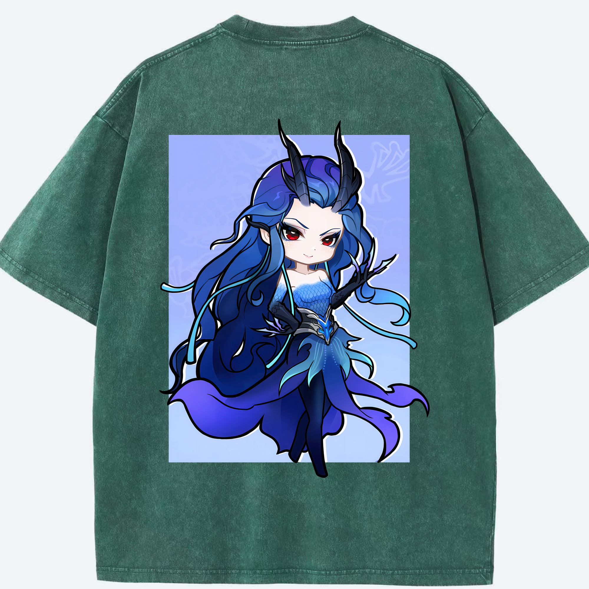 （画像用） Ne Zha 2 ナタ 魔童の大暴れ 綿100% ヴィンテージ風 半袖Tシャツ（背面プリント）